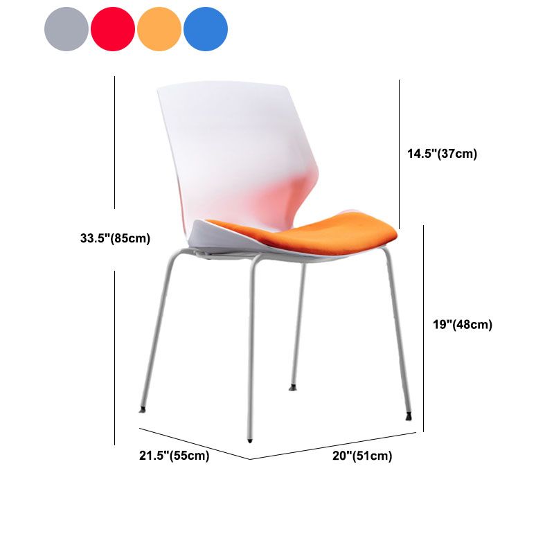 Modern Armless Upholstered Task Chair No Wheels Office Chair
