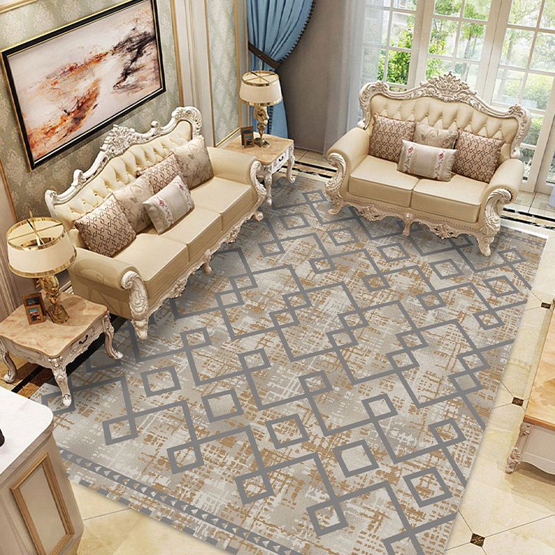 Lichtgele modern tapijten Polyester grafisch gebied Tapijt niet-slip achterste tapijt voor woonkamer