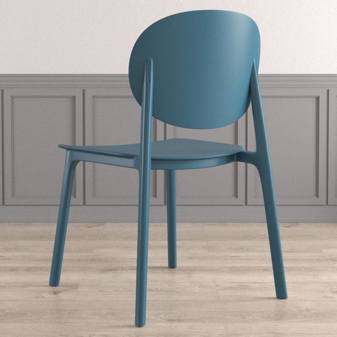 Scandinavian Plastic Armless Chair Open Back Dining Room Chair