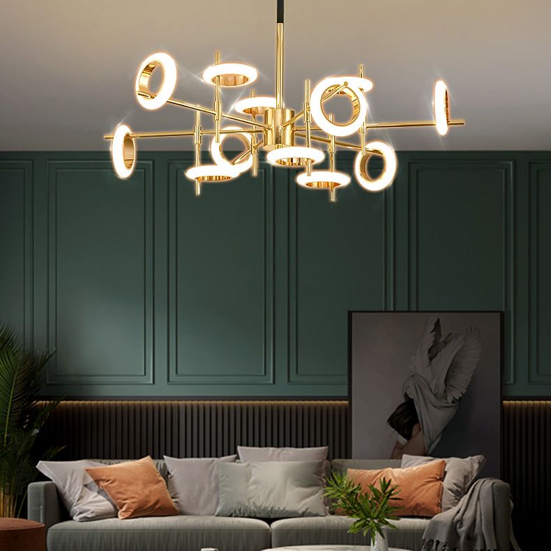 Style moderne simplicité lustre LED Light acrylique Pendant le pendentif rond pour le salon