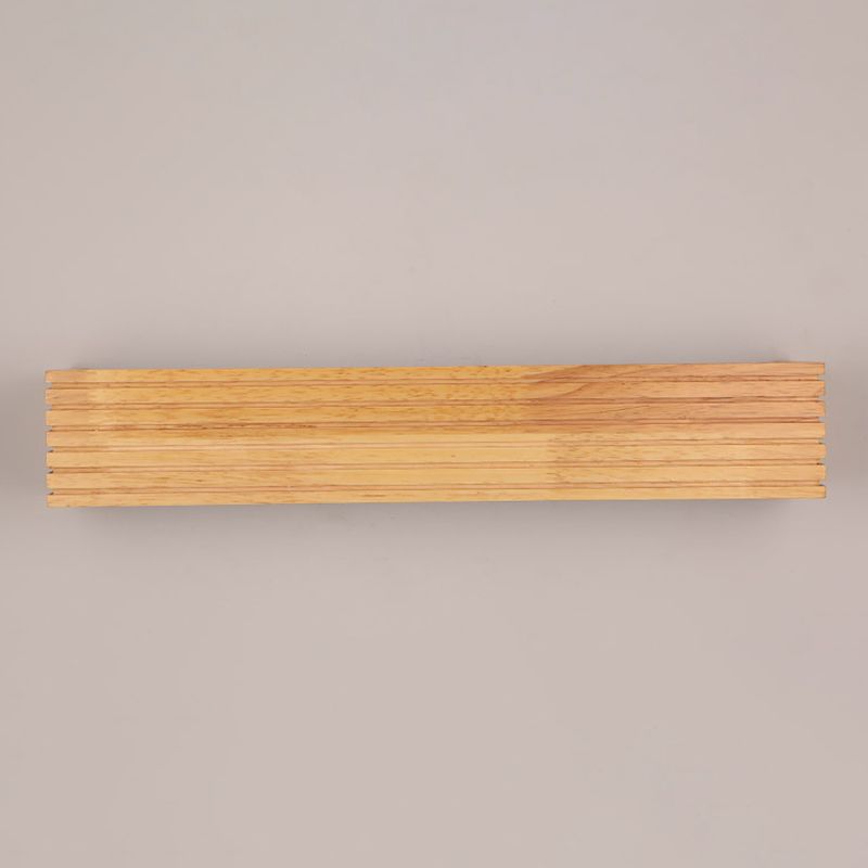 Rectangle Shade Wall Sconces Modern Wood 1 Light Sconce Lights in Brown