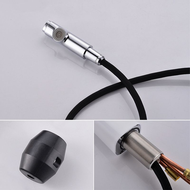 Contemporary Vessel Faucet Pull-out Faucet with One Knob Handle