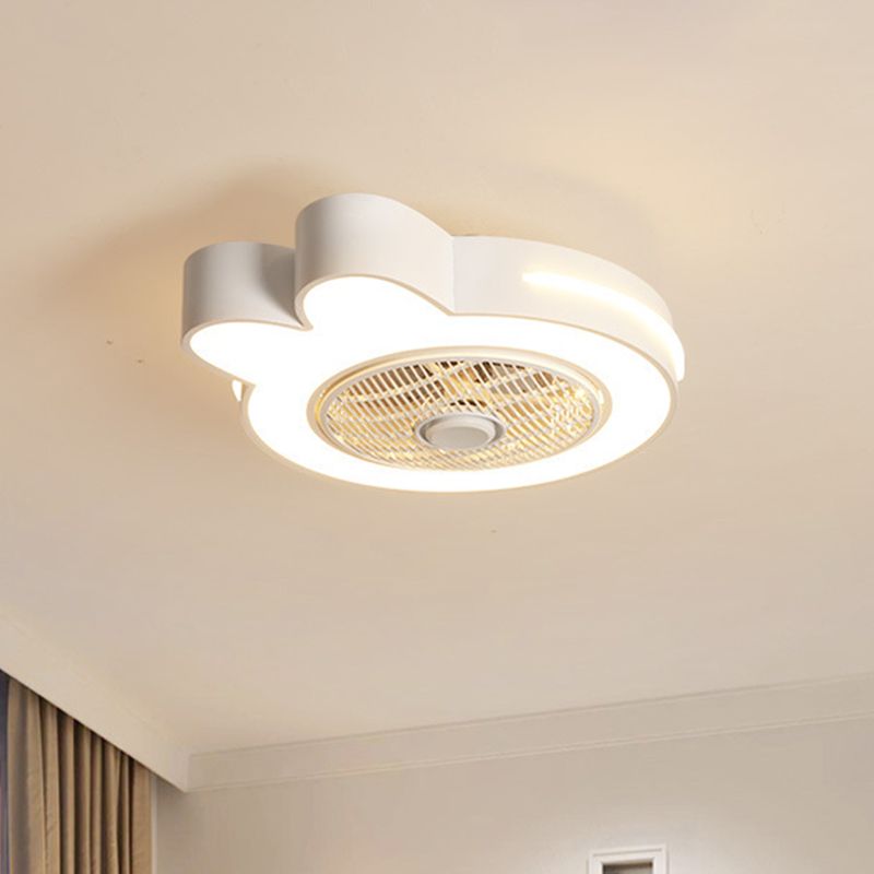 Cartoon Bear / Rabbit / Penguin Fan Lampy Acrylic Kids Room 23 "LED de large près du plafond Light en rose / gris