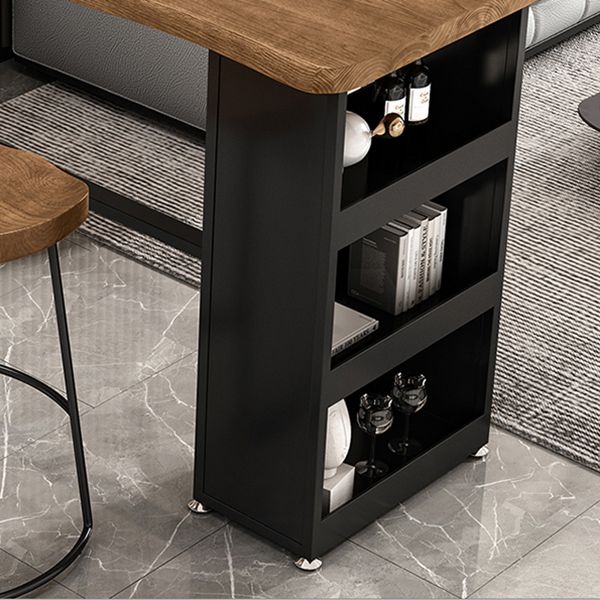 Indoor Modern Solid Wood Bistro Accent Dining Table Footrest Bistro Table with Storage