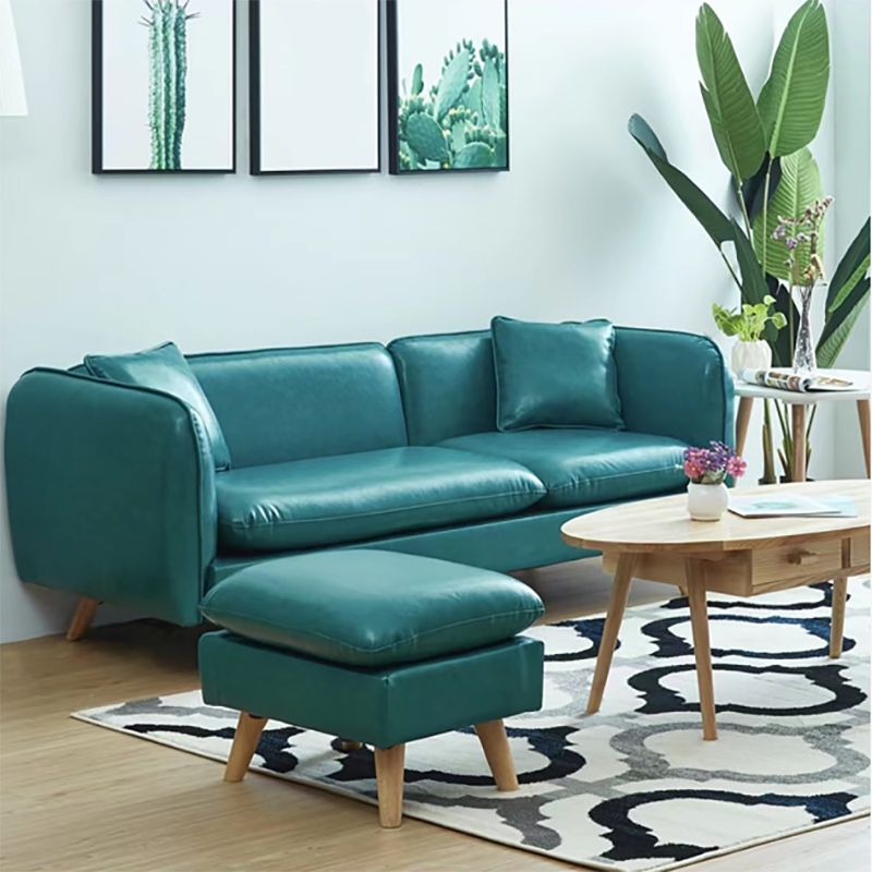 Tuxedo Arm Sofa Nordic 30.31" D x 25.2" H Faux Leather Seating
