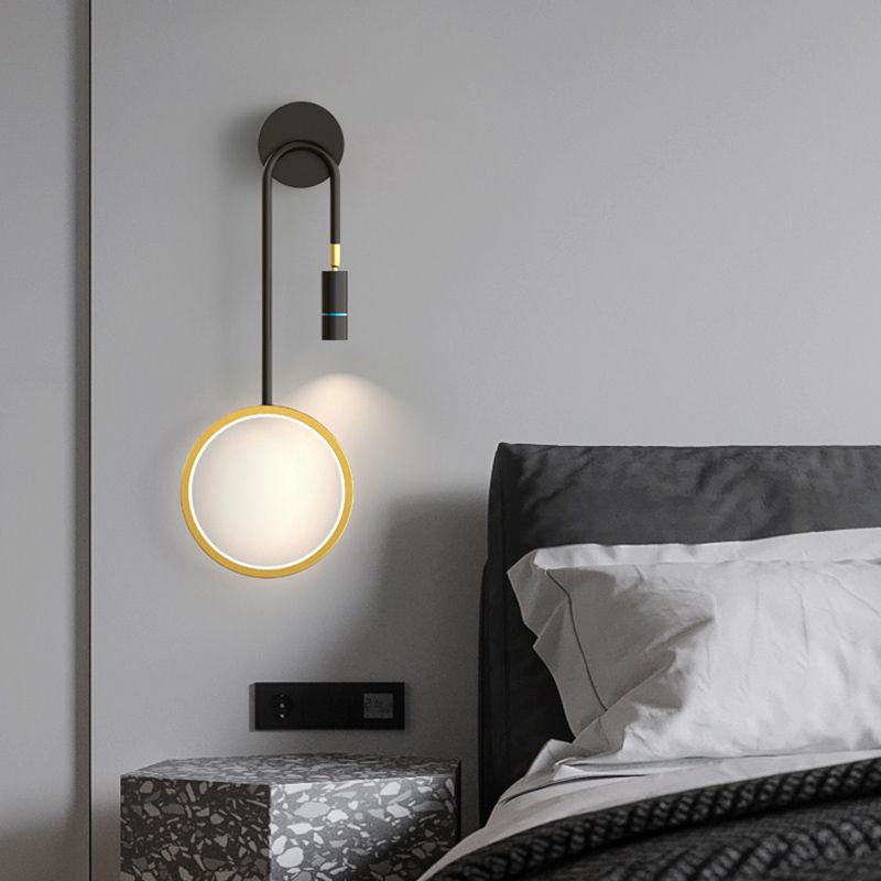 Contemporary Style Metal Wall Light Geometric LED Wall Sconce for Bedroom
