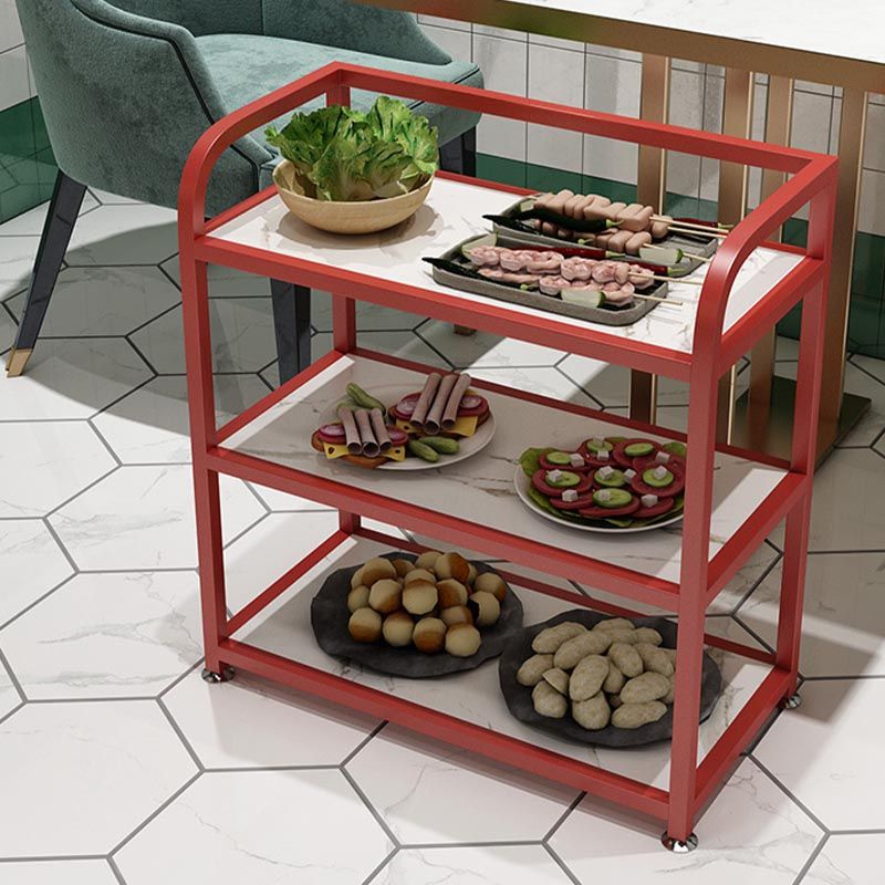 Modern 25.59"H Stationary Prep Table Metal Prep Table for Home Use