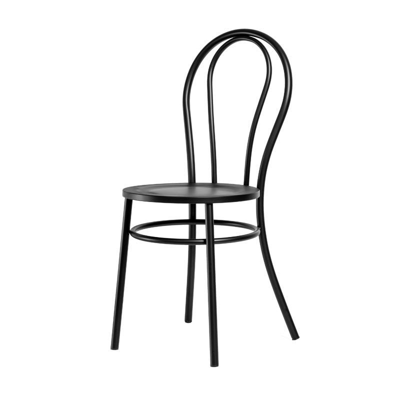 White and Black Dining Chairs Industrial Iron Armless Dining Side Chair