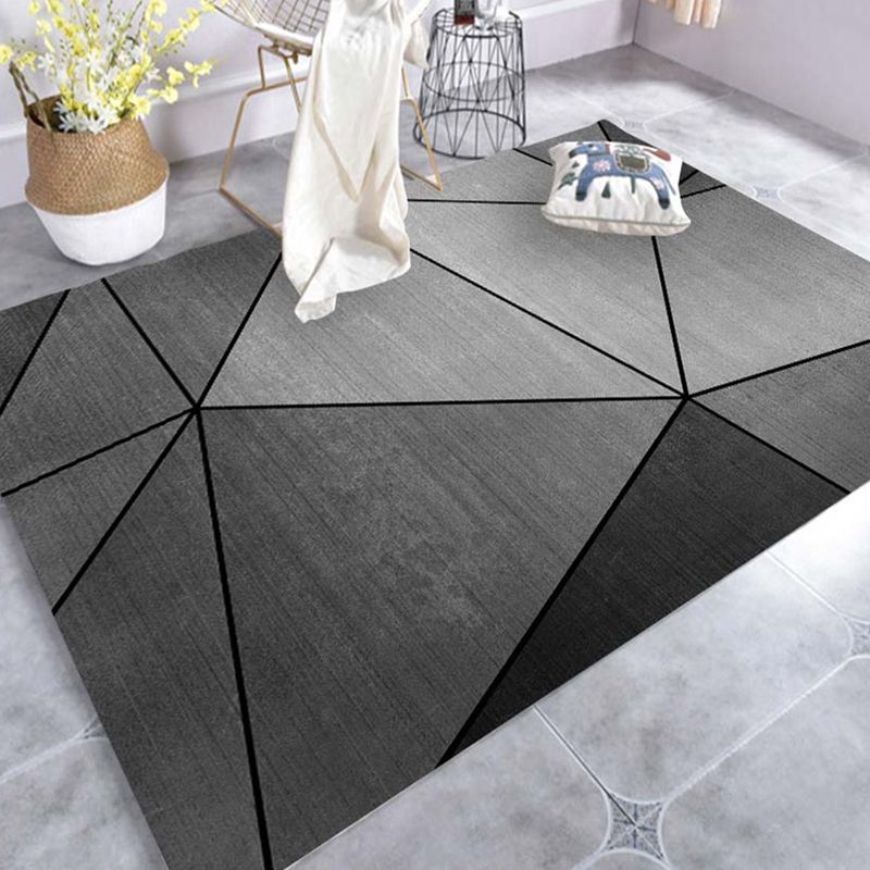 Modern Geo Pattern Rug Multi Colored Cotton Blend Area Carpet Non-Slip Pet Friendly Indoor Rug for Parlor