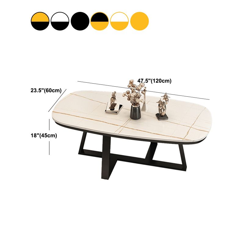 Frame Stone Top Cocktail Table Glam 1 Single Coffee Table - 17.72" H