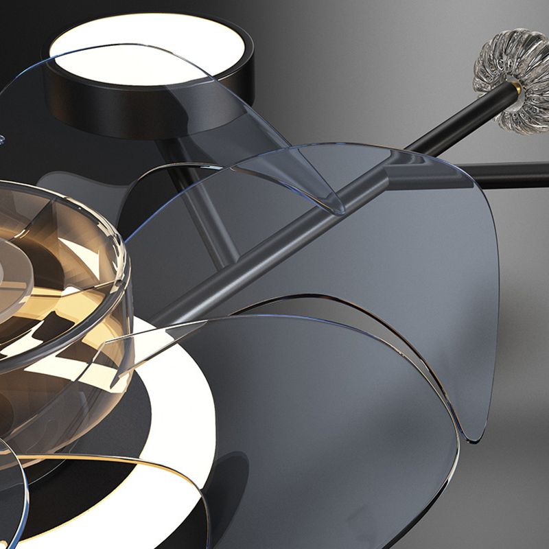 Chandelier Multi - Light Fan Light in Black / Gold Finish Metal LED Ceiling Fan