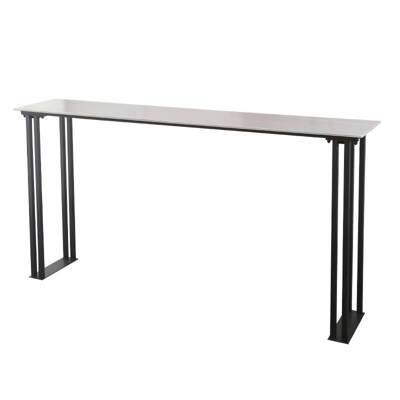 Industrial Style Rectangle Bar Table Stone Sled Base Bar Dining Table