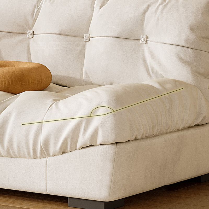 Scandinavian Cream Velvet Armless Sofa/Sectionals with Removable Cushions