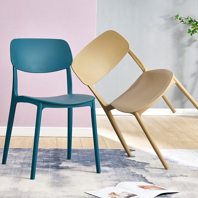Plastic Modern Style Side Chair Open Back Armless Dining Chairs