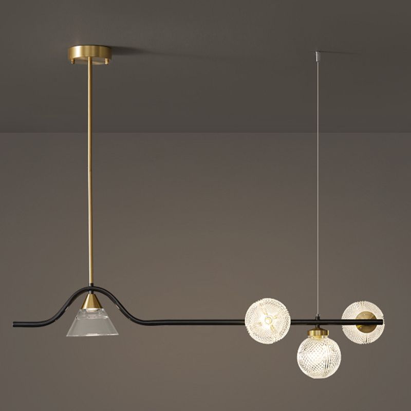 Cone et îlot Ball Light Minimaliste en verre treillis de verre