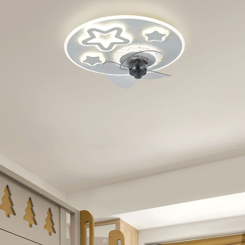 Lampada a ventola a soffitto in metallo in stile semplice per la camera da letto