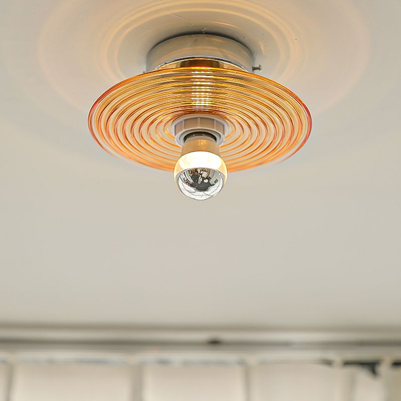 Modern Simple Glass Ceiling Light Circle Shape Ceiling Lamp for Bedroom