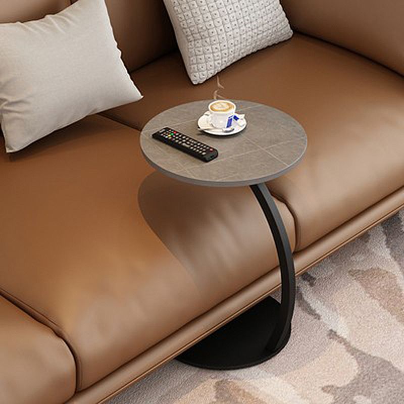 Modern Style Cocktail Table Rock Tabletop Ironwork Table Foot Round Coffee Table