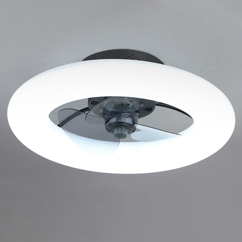 Einfacher stilvoller Donut -förmiger Lüfterlampe Acryl -Esszimmer LED SEMI BUSH Deckenleuchte