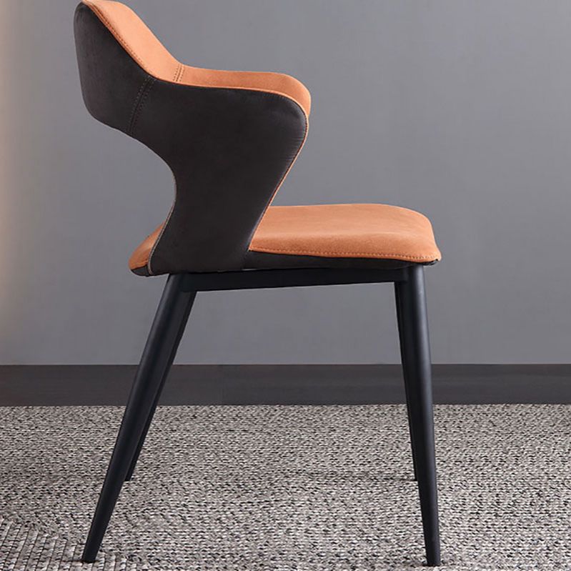 Moderne faux lederen eetkamerstoelen arm metalen eetstoelen voor restaurantgebruik