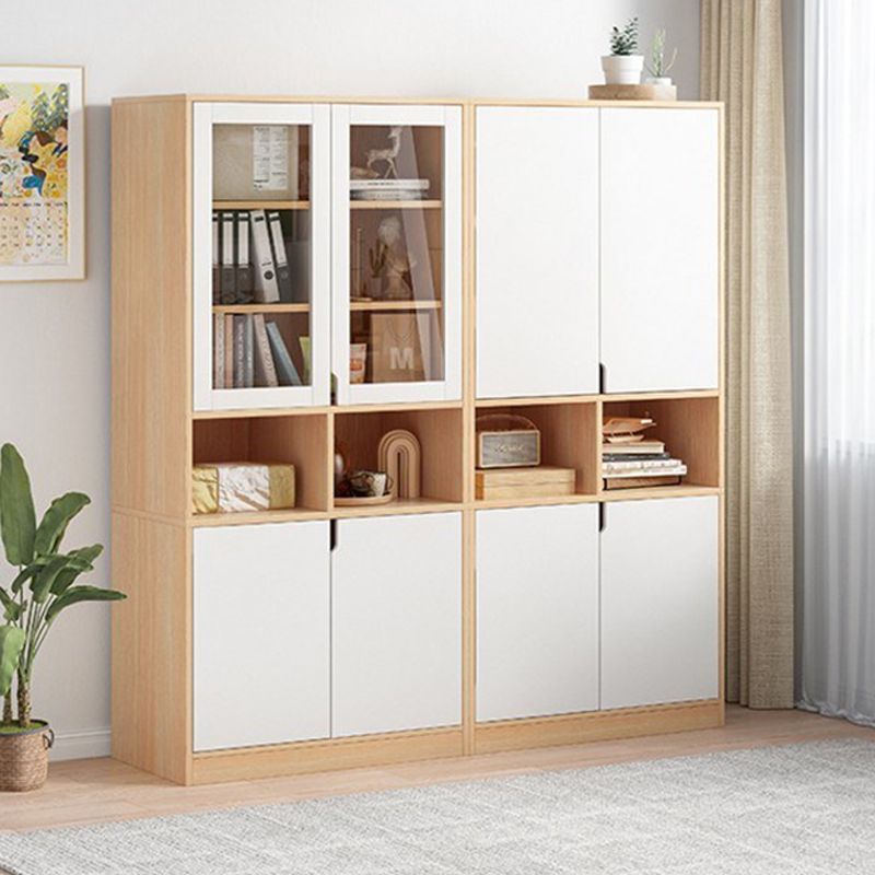 Scandinavian Closed Back Book Shelf 11.8'" W Wood Bookcase for Office