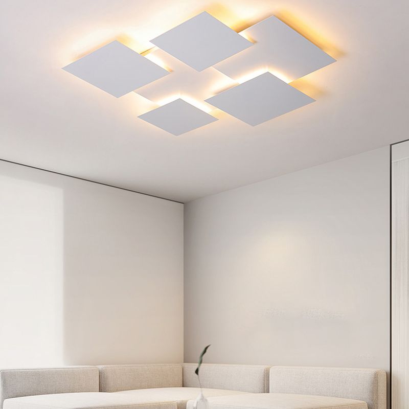 Geometric Acrylic LED Flush Mount Matte White Cluster Ceiling Flush Lighting