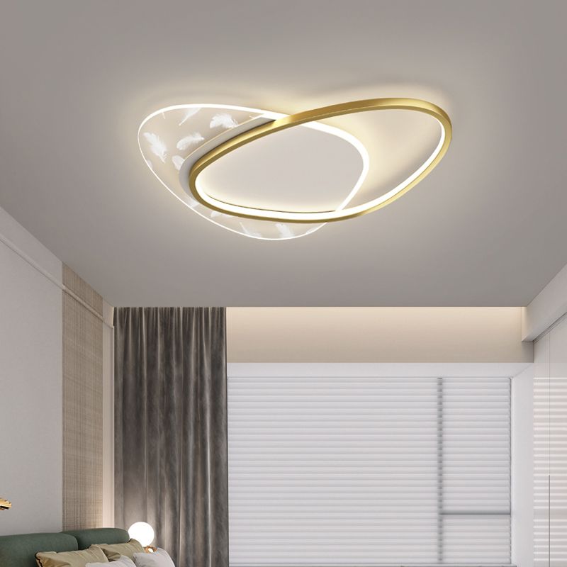 2 Light Geometry Ceiling Lamp Modern Style Metal Ceiling Lighting for Living Room