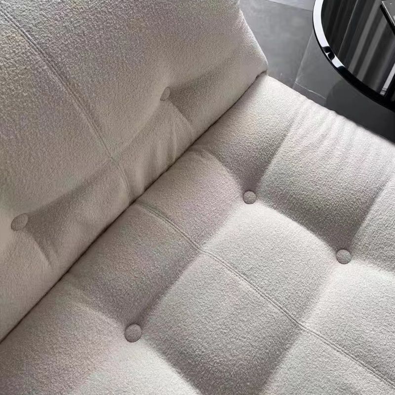 Casual Armless Cushions Seating Standard Sofa in white for Bonus Room