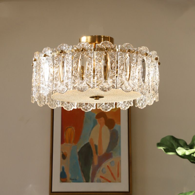 Contemporary Ceiling Lamp Simplicity Glass Flush Mount Light Fixture