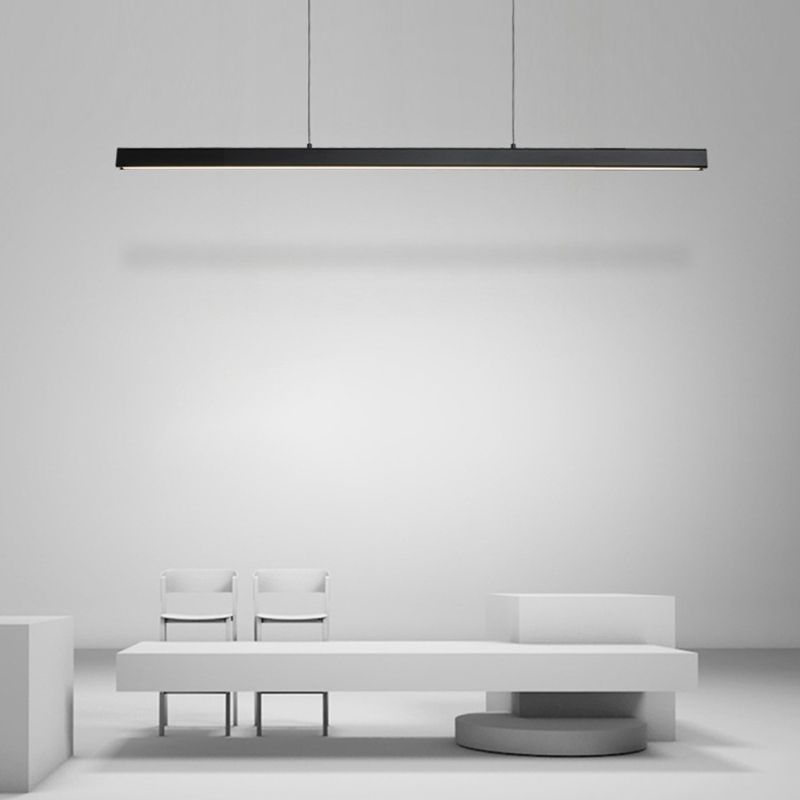 Lámpara de luz de luz simple LED lámpara colgante rectangular moderna para comedor