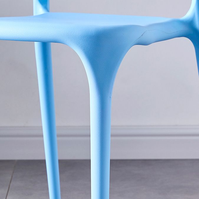 Contemporary Indoor-Outdoor Plastic Open Back Stackable Dining Side Chair