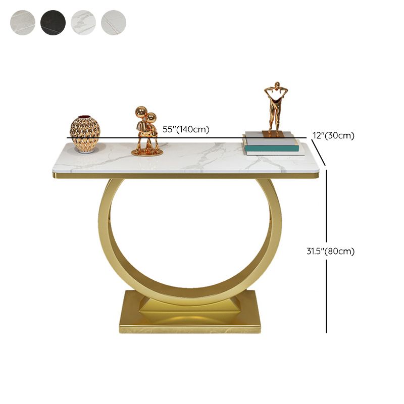 Stone Console Table Modern 31.5-inch Tall Accent Table with Shelf