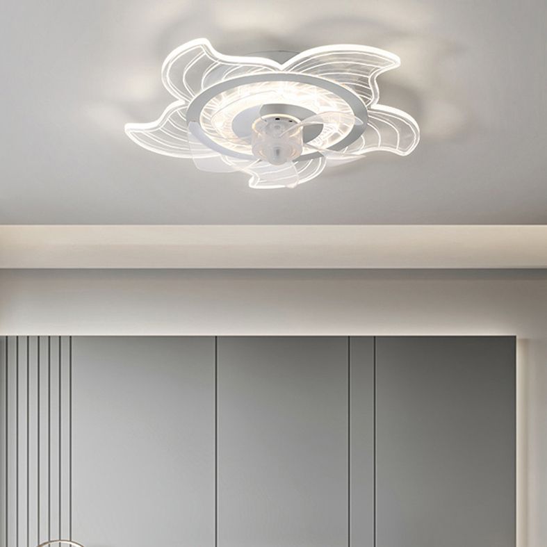 Weiße ultradünne Deckenventilator Leuchte Einfachheit Acryl LED Semi Flush Mount Light für Schlafzimmer