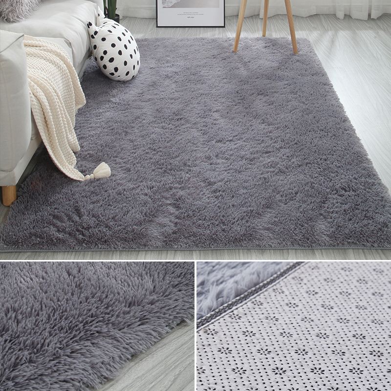 Multi Color Decoration Rug Nordic Plain Indoor Rug Faux Fur Anti-Slip Backing Washable Carpet