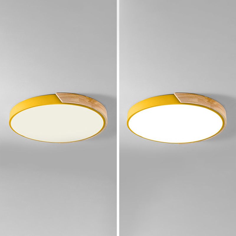 Plafonnier LED Macaron en acrylique, plafonnier circulaire en fer de Style nordique moderne pour salon