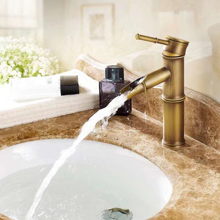 Farmhouse 1 Hole Vanity Sink Faucet Brass Circular Basin Faucet