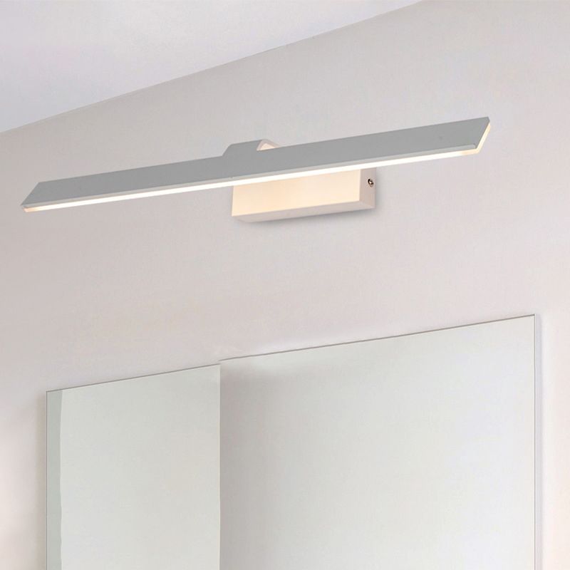 Matte Silver Single Modern Bathroom Vanity Light LED Bath Bar