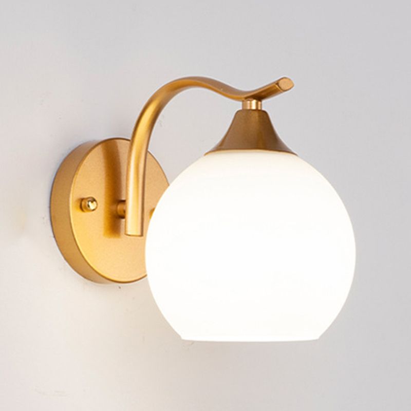 Bedroom Nordic Simple Sconce Light Fixtures 1 Bulb Glass Sphere Wall Mounted Lighting