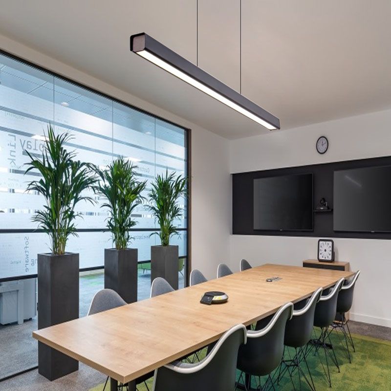 Modern Linear Island Chandelier Lights Metal 1 Light Flush Mount Chandelier