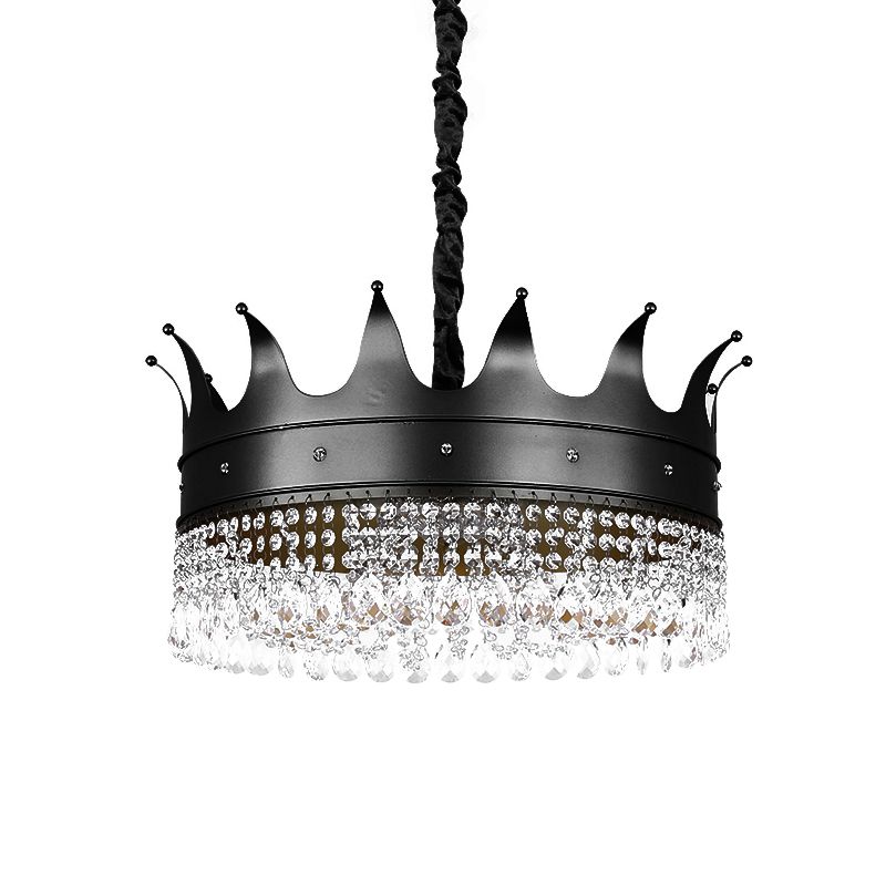 Bambini 4/5/5/6 luci a pendente lampadario nero a forma di corona a forma di crynal Ap apolpito con tonalità metallica