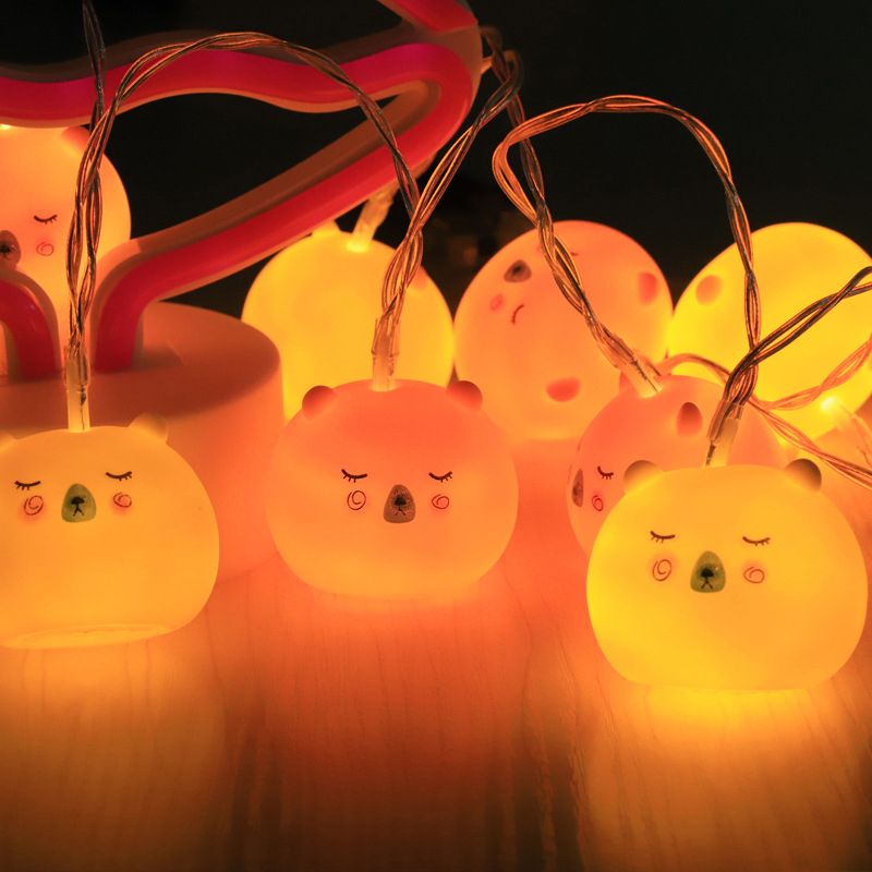 PVC-Einhorn/Kaninchen/Bär-Lichterkette für Kinder, 10 Lichter, mehrfarbige LED-Lichterkette, Ideen für Kinderzimmer, 4,9 Fuß lang