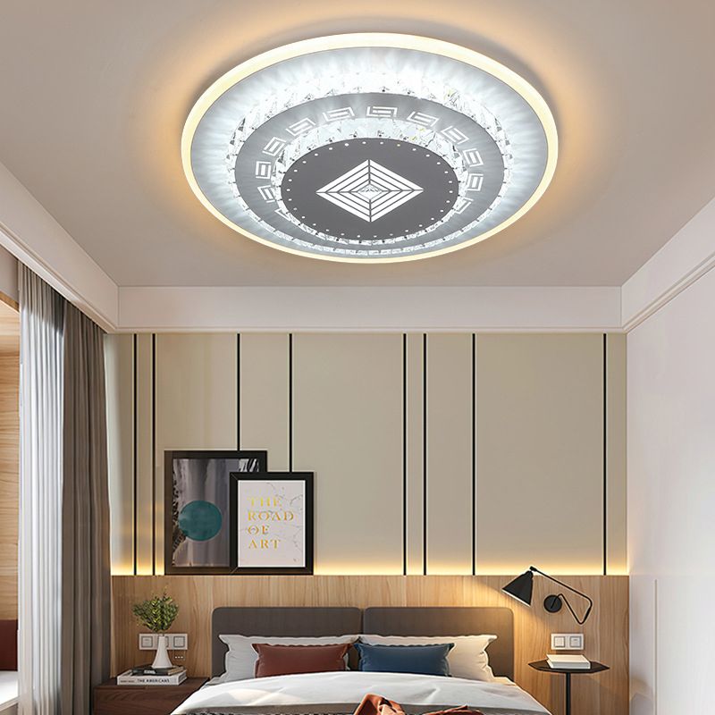 Witte LED-plafondmontage Modern kristal liefdevol hart / vierkant / roos Inbouwlamp voor slaapkamer in warm / wit / 3 kleuren licht