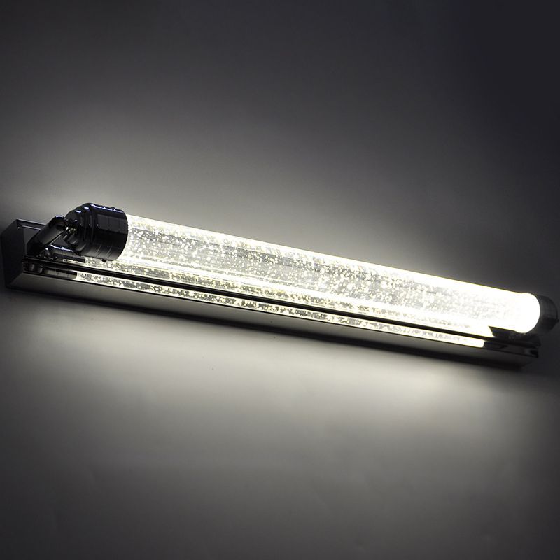 Sombra lineal de 1 luces mate de pared moderno espejo de cristal espejo de la pared lámpara de montaje en plata