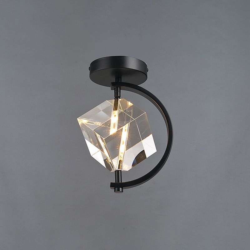 Luminaire encastré géométrique contemporain en cristal à 2 lumières