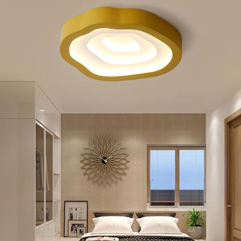 Cloud Acrylic Flushmount Contemporary LED Black/Yellow/Blue Ceiling Light Fixture in Warm/White Light/Third Gear