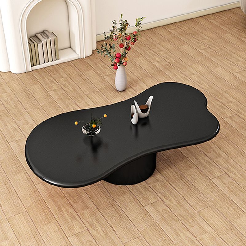 Modern Wood Pedestal Cocktail Table Free Form Coffee Table - White