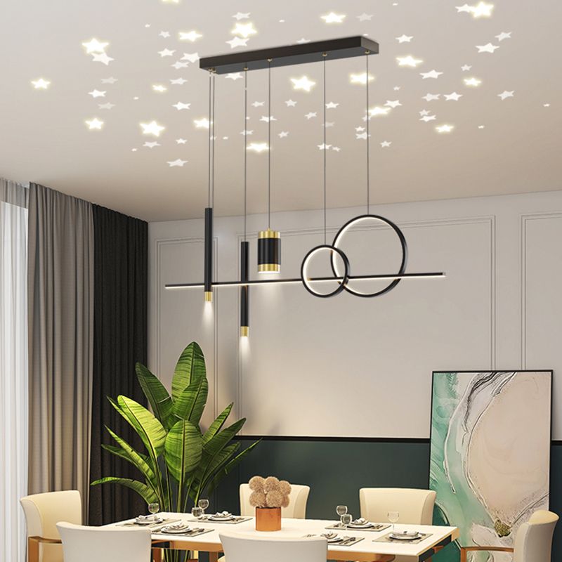 Cylinder Island Light Fixtures Contemporary Metal Pendant Lights for Kitchen