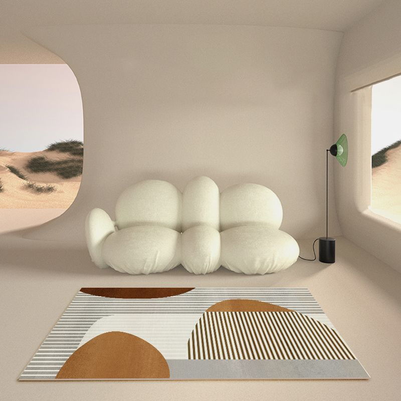 Stijlvol polyester tapijt wasbaar wastafel binnen tapijt niet-slip achterste ruggengiert tapijt voor woonkamer