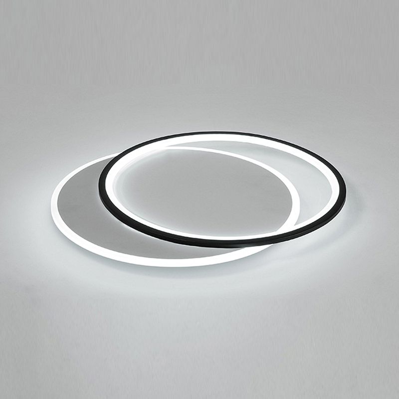 Black Circles Ceiling Light Fixture Minimalist LED Metal Ceiling Flush Mount