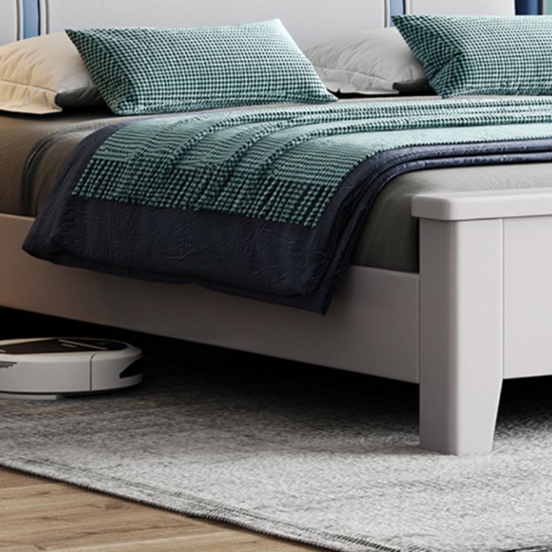 Contemporary Pine Wood Mattress Included with Headboard Rectangular Panel Standard Bed